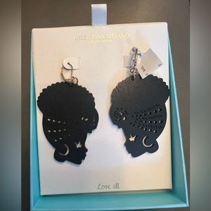 NWT Christian Siriano wood Earrings